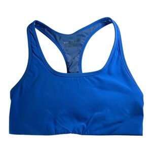 TORY BURCH SPORT Women's Size Small Solid Blue Sports Bra Racer Back T